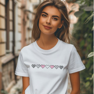 Demigirlフラグピクセルハート Tシャツ