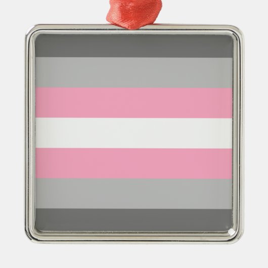 Demigirl国旗(デミガールプライド) （性別ID） メタルオーナメント (正面)