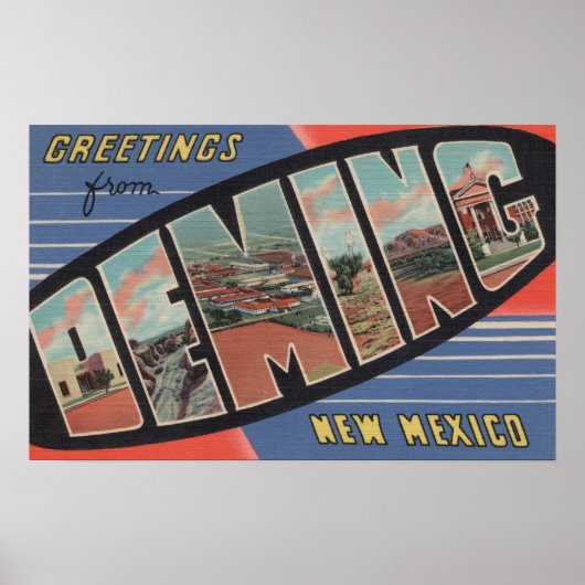 Deming, New Mexico – 大きな文字のシーン ポスター (正面)