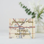 Deming NM Vintage Map ポストカード (スタンド正面)