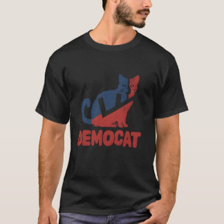 Democat Cat おもしろい Lades Kamala Harris主宰 Tシャツ