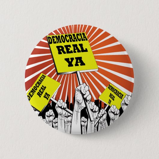 Democracia実質のYaボタンのバッジ 缶バッジ (正面)