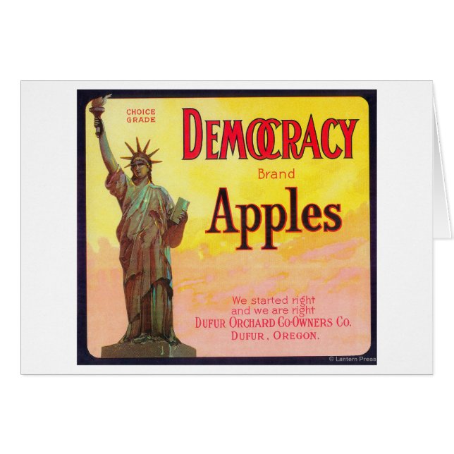 Democracy Apple Crate LabelDufur、または (正面横)