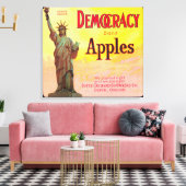 Democracy Apple Crate LabelDufur、または キャンバスプリント (インサイチュ (リビング))