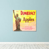 Democracy Apple Crate LabelDufur、または キャンバスプリント (インサイチュ (ウッドフロア))