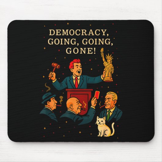 Democracy Auction Gone Funny Litical Satire Gift  マウスパッド (正面)