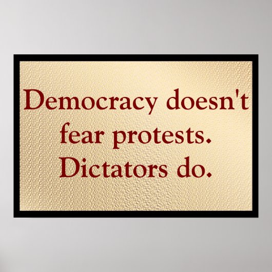 Democracy Doesn't Fear Protests ポスター (正面)