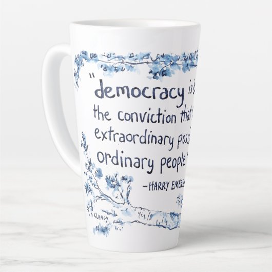 Democracy For People latte mug カフェラテマグ (左アングル)