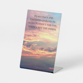 Democracy Freedom Liberty Inspiring Patriotic USA 台座サイン