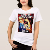 Democracy Harris Walzの投票 トライブレンドＴシャツ (正面)