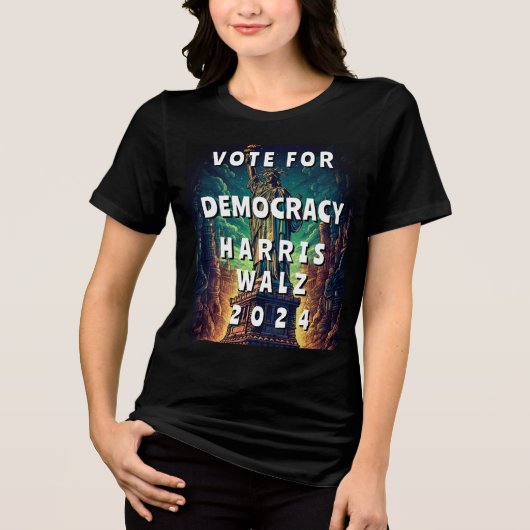 Democracy Harris Walzの投票 トライブレンドＴシャツ (正面)