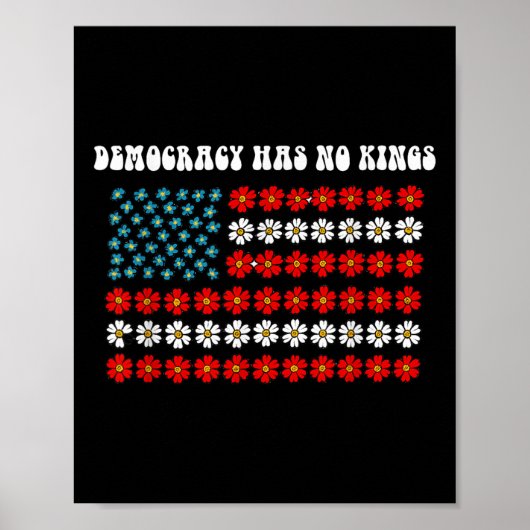 Democracy Has No Kings America Flag Design  ポスター (正面)