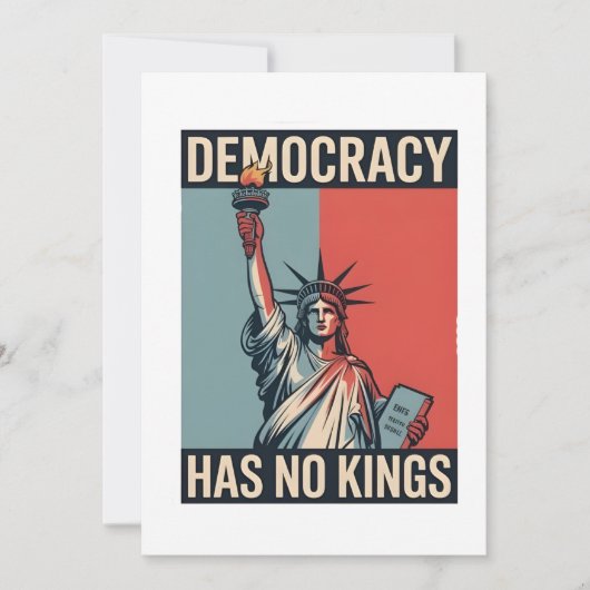 Democracy Has No Kings Liberity Status American サンキューカード (正面)