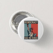 Democracy Has No Kings Liberity Status American 缶バッジ (正面&裏面)