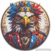 Democracy Is King 002 Custom-Cut Vinyl Sticker シール (正面)