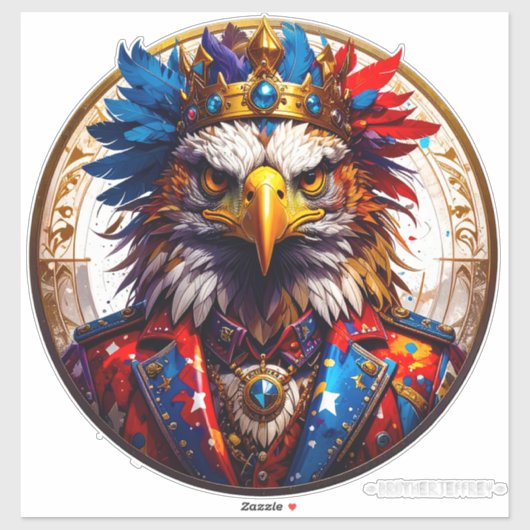 Democracy Is King 002 Custom-Cut Vinyl Sticker シール (シート)