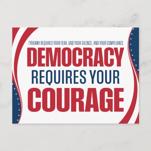 Democracy Requires Courage | Flag | ポストカード (正面)
