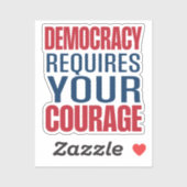 Democracy Requires Courage | Red Blue | シール (シート)
