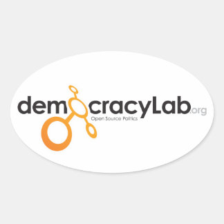 DemocracyLabオーバルステッカー 楕円形シール