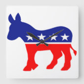 democrat donkey clock スクエア壁時計 (正面)
