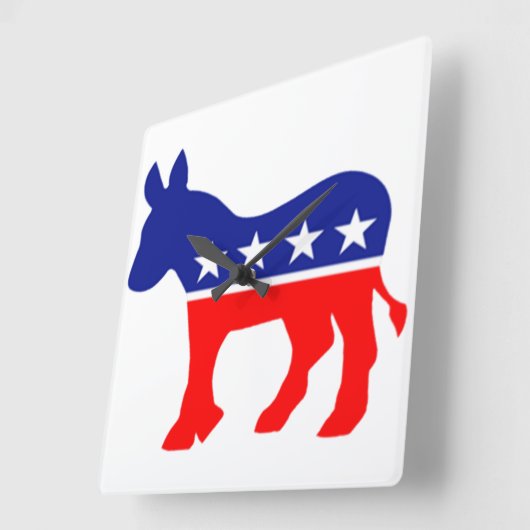 democrat donkey clock スクエア壁時計 (傾斜)