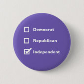 Democrat Republican Independent Check Mark Voter 缶バッジ (正面)