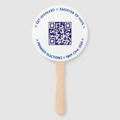 Democratic Party Campaign Personalized QR & Date ハンドファン (裏面)