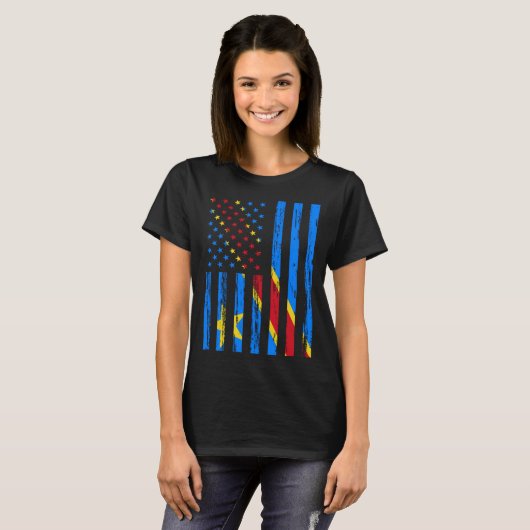 Democratic Republic Congo Flag America US It is in Tシャツ (正面フル)