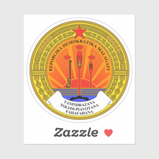 Democratic Republic of Madagascar emblem (1975-92) シール (シート)