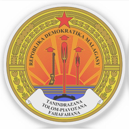 Democratic Republic of Madagascar emblem (1975-92) シール (正面)
