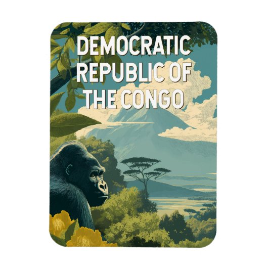 Democratic Republic of the Congo Illustration マグネット (縦)
