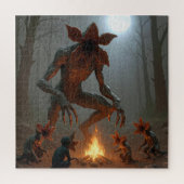 Demogorgon Creatures Gathering Around a Campfire ジグソーパズル (縦)