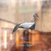 Demoiselle crane鳥の漫画イラストレーション ウィンドウサイン (シート2)