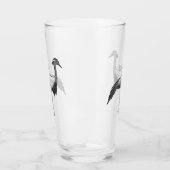 Demoiselle crane鳥の漫画イラストレーション タンブラーグラス (左)