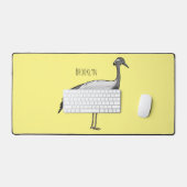 Demoiselle crane鳥の漫画イラストレーション デスクマット (キーボード&マウス)