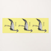 Demoiselle crane鳥の漫画イラストレーション ヨガマット (裏面(横))