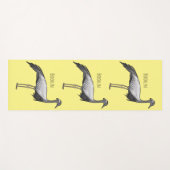 Demoiselle crane鳥の漫画イラストレーション ヨガマット (正面(横))