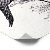 「Demoiselle Crane」ヴィンテージイラストレーション ポスター (角)