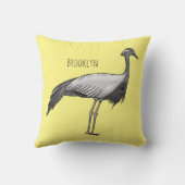 Demoiselle crane bird cartoon illustration  クッション (裏面)