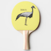 Demoiselle crane bird cartoon illustration 卓球ラケット (裏面)