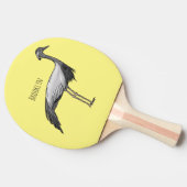 Demoiselle crane bird cartoon illustration 卓球ラケット (横)