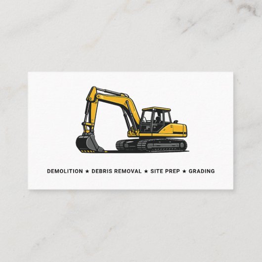Demolition Services Excavation Excavator 名刺 (裏面)