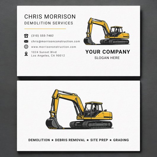 Demolition Services Excavation Excavator 名刺