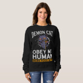 Demon Cat  Satanic Witchcraft Baphomet Gothic Occu スウェットシャツ (正面フル)