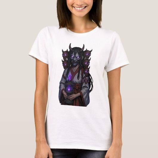 Demon Cyberpunk Anime Girl Tシャツ (正面)