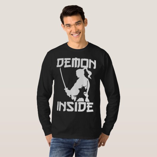 Demon Japanese Warrior Samurai Katana Sword Japan  Tシャツ (正面フル)