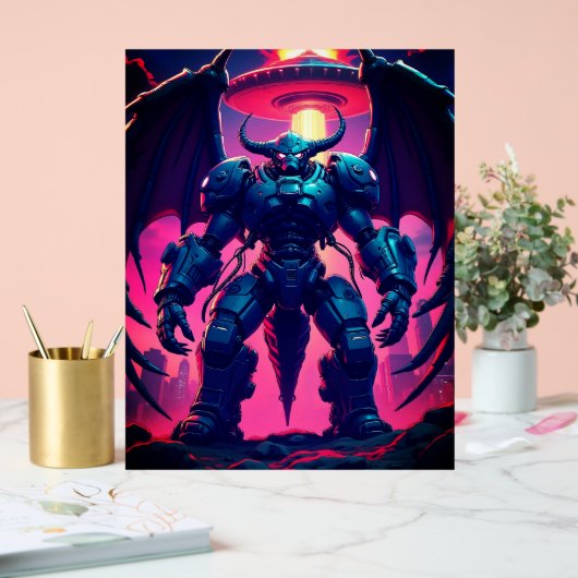 Demon Roboter mit Flügel bei einem UFO アクリルサイン (ウェディング)