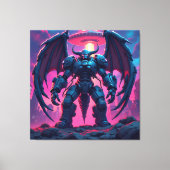 Demon Roboter mit Flügel bei einem UFO キャンバスプリント (正面)