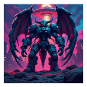 Demon Roboter mit Flügel bei einem UFO ポスター (正面)