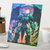 Demon Roboter mit Flügel bei einem UFO 台座サイン (インサイチュ)